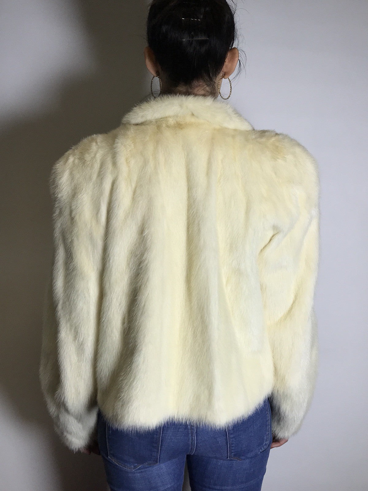 Creme-weisse Nerzjacke/Bolero, Sonderanfertigung vom Kürschner Gr. 38-40 Damen