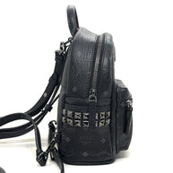 MCM Stark Rucksack Mini Backpack Bebe Boo Schwarz mit seitlichen Nieten