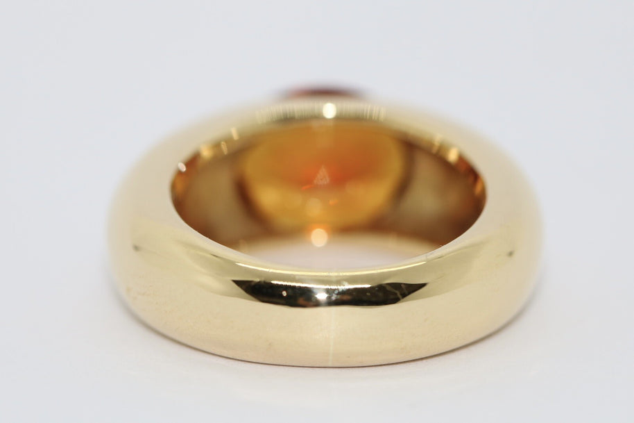 Massiver Wempe Ring mit großem Citrin im Facettenschliff 750er Gelbgold Gr. 51