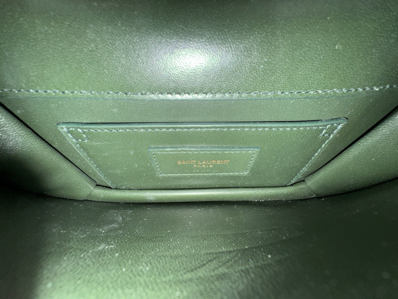 Saint Laurent Sunset Small Crossbody Bag Velvet Samt Dark Green