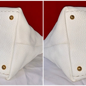 Fendi Selleria Peekaboo Lavorazione a mano Damen Handtasche Weiß Tote Bag