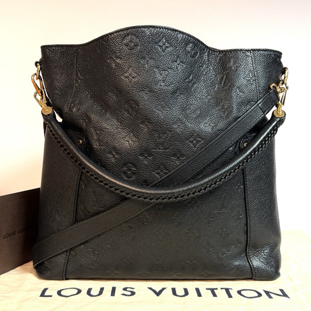 Louis Vuitton M50072 Bagatelle Empreinte Noir Schwarz Leder Umhängetasche 2016