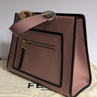 Fendi Runaway Handtasche Medium Bicolor Rose & Schwarz Leder Tote Bag