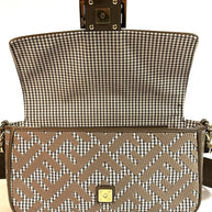 Fendi Baguette Medium Umhängetasche Braun & Gold Wolle Top Zustand
