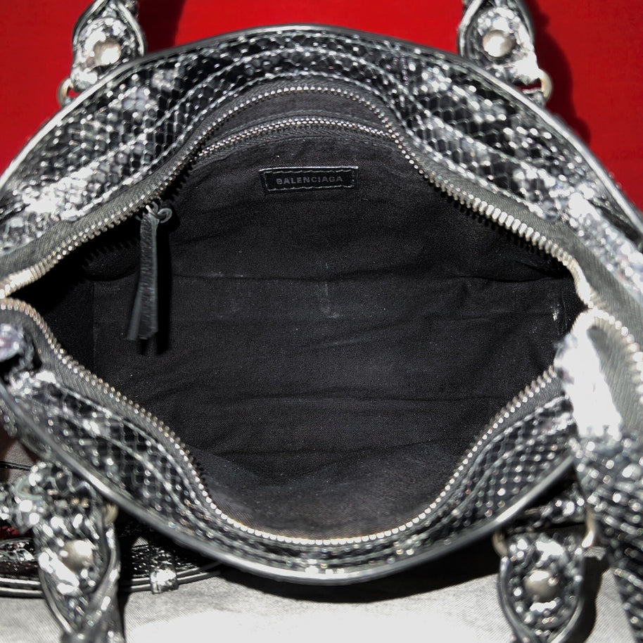 Balenciaga Neo Classic City kleine Damen Umhängetasche Python Leder