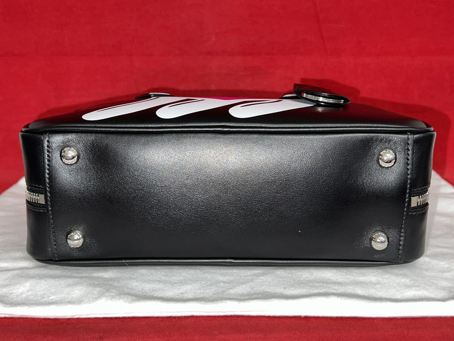 Prada 1BB049 City Calf Damen Umhängetasche Schwarz/Pink