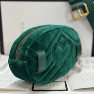 Gucci GG Marmont Gürteltasche Bumbag Samt Grün/Gold 476434