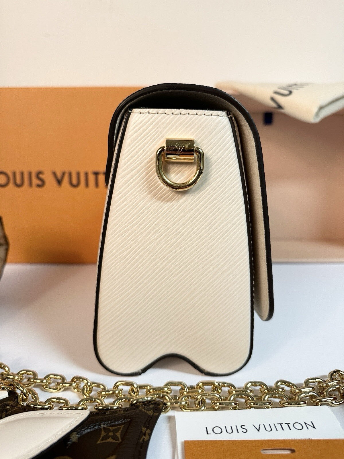 Louis Vuitton Twist MM Pillow ST Creme Epi Leder Original Rechnung Top Zustand