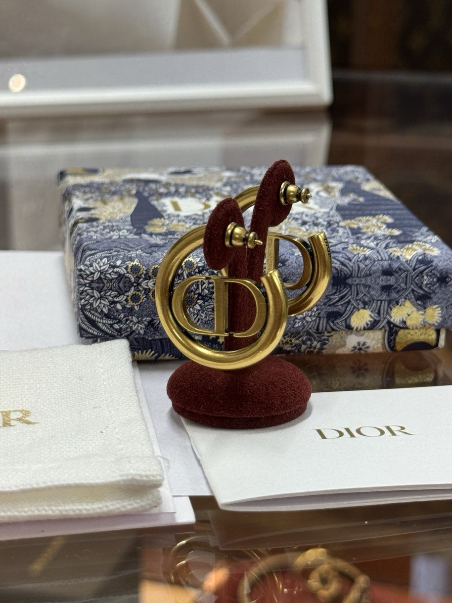 Dior Creolen, Ohrringe CD Montaigne Gold E1285, Christian Dior Hoop Earrings