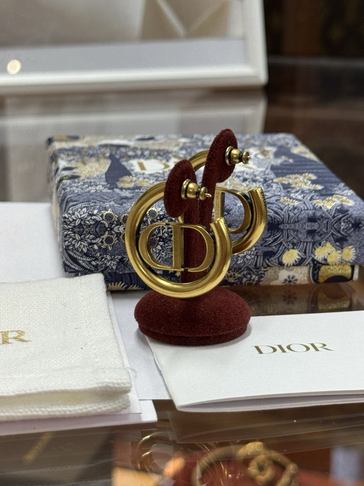 Dior Creolen, Ohrringe CD Montaigne Gold E1285, Christian Dior Hoop Earrings