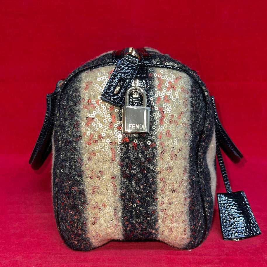 Fendi Zucchino Boston Bag Speedy Damen Handtasche Limited Edition mit Pailletten