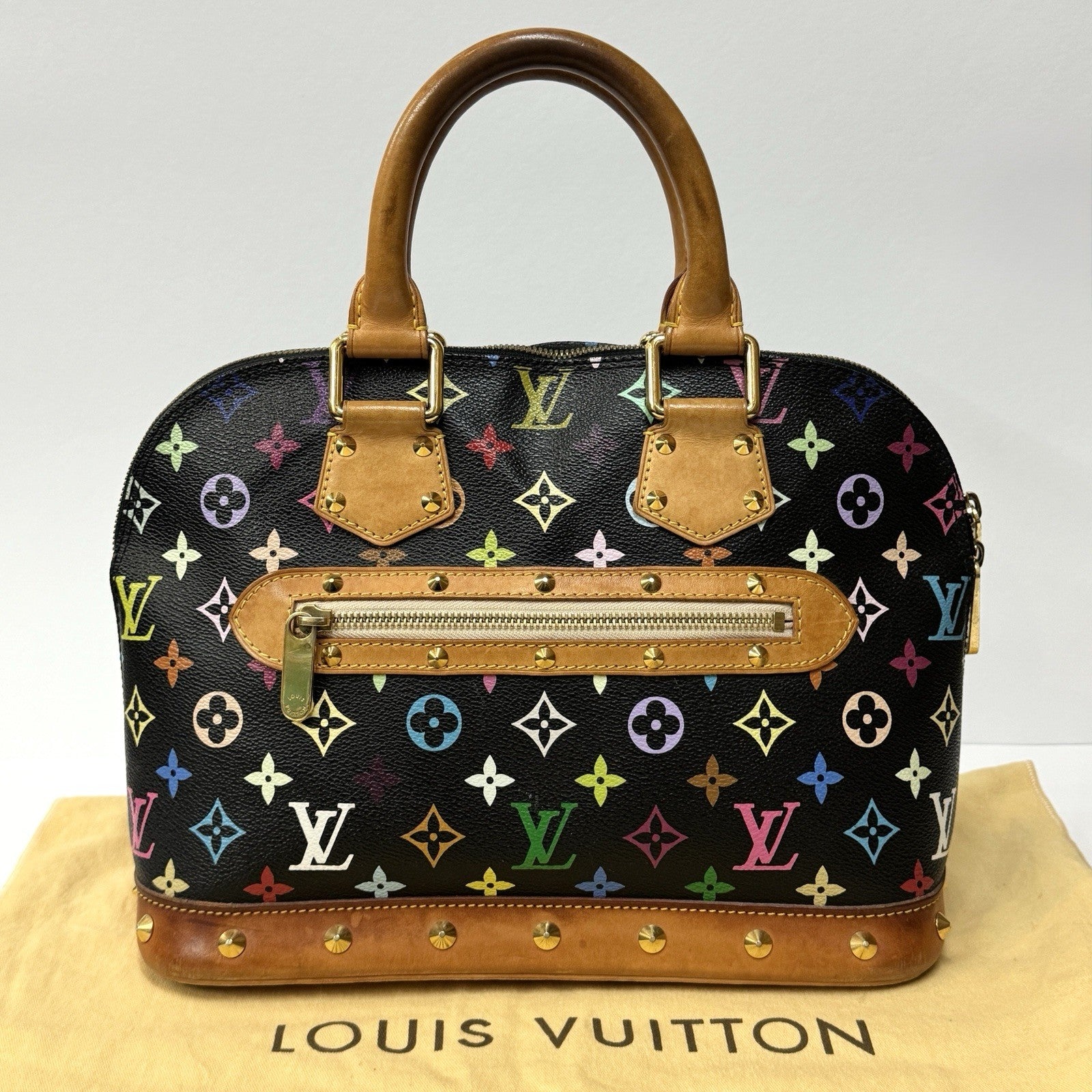 Louis Vuitton Alma Multicolor Multicolore Schwarz Handtasche 2004 IKONE