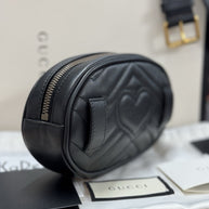 Gucci GG Marmont Gürteltasche Bumbag Leder Schwarz/Gold 476434