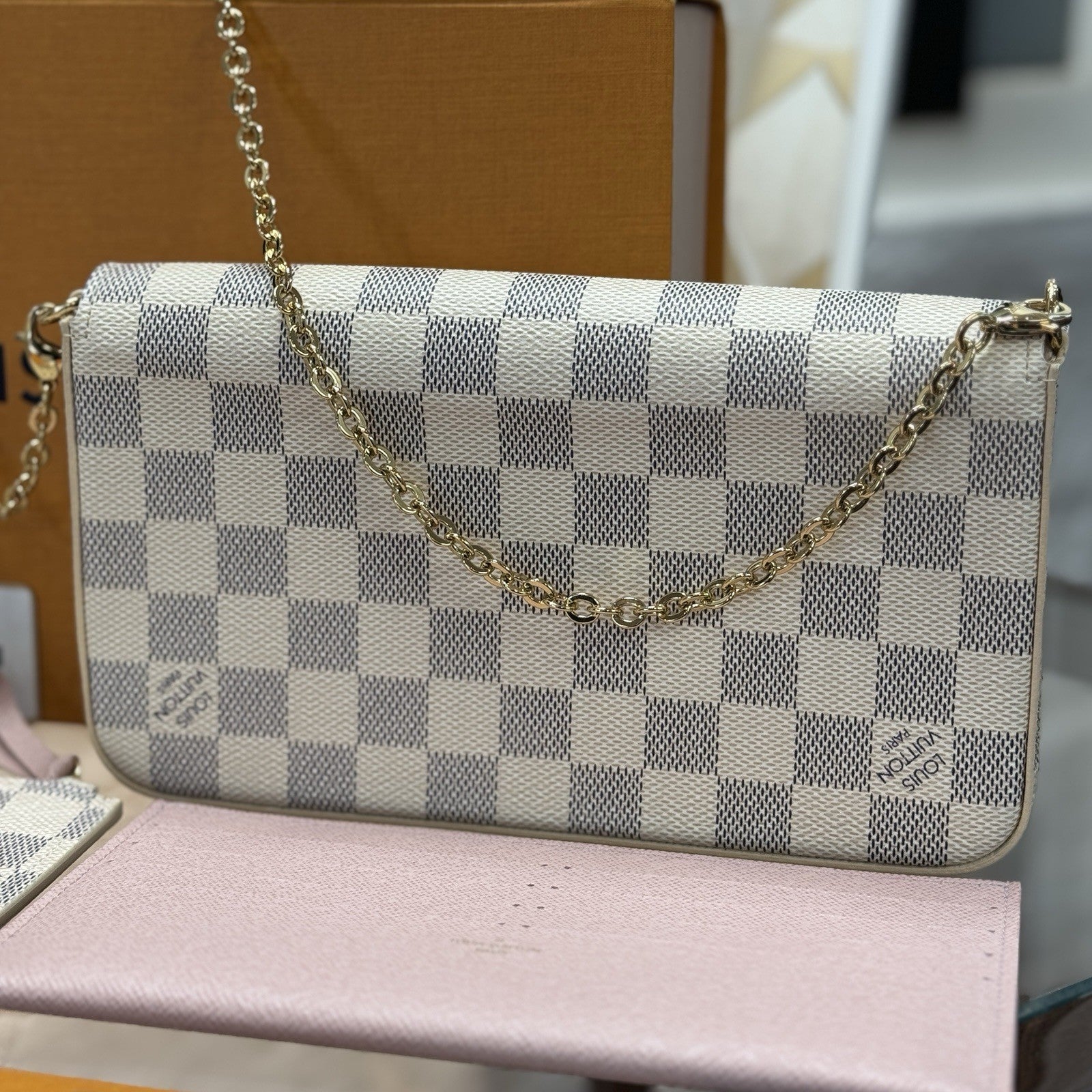 Louis Vuitton Pochette Felicie Damier Azur Umhängetasche