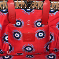 Christian Louboutin Greekaba Tote Trapeze Umhängetasche Leder Braun/Schwarz