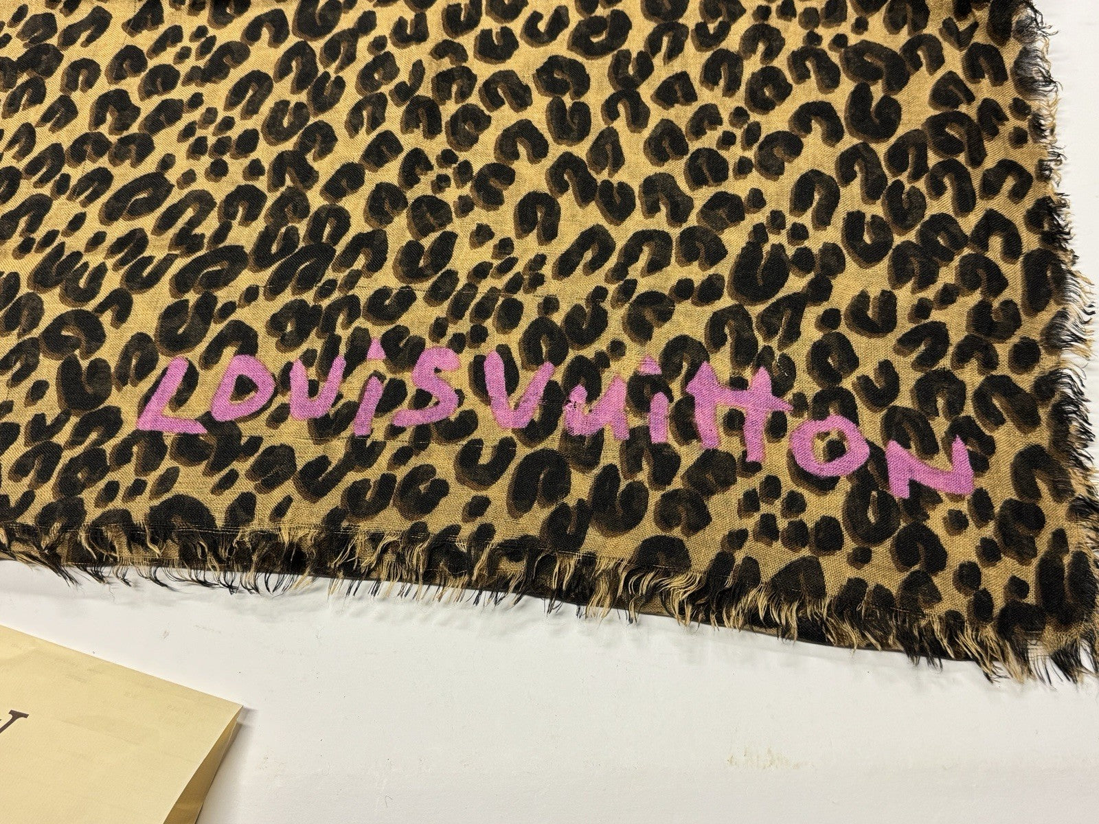 LOUIS VUITTON SCHAL LEOPARD BRAUN PINK KASCHMIR SEIDE TUCH M72215