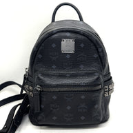 MCM Stark Rucksack Mini Backpack Bebe Boo Schwarz mit seitlichen Nieten