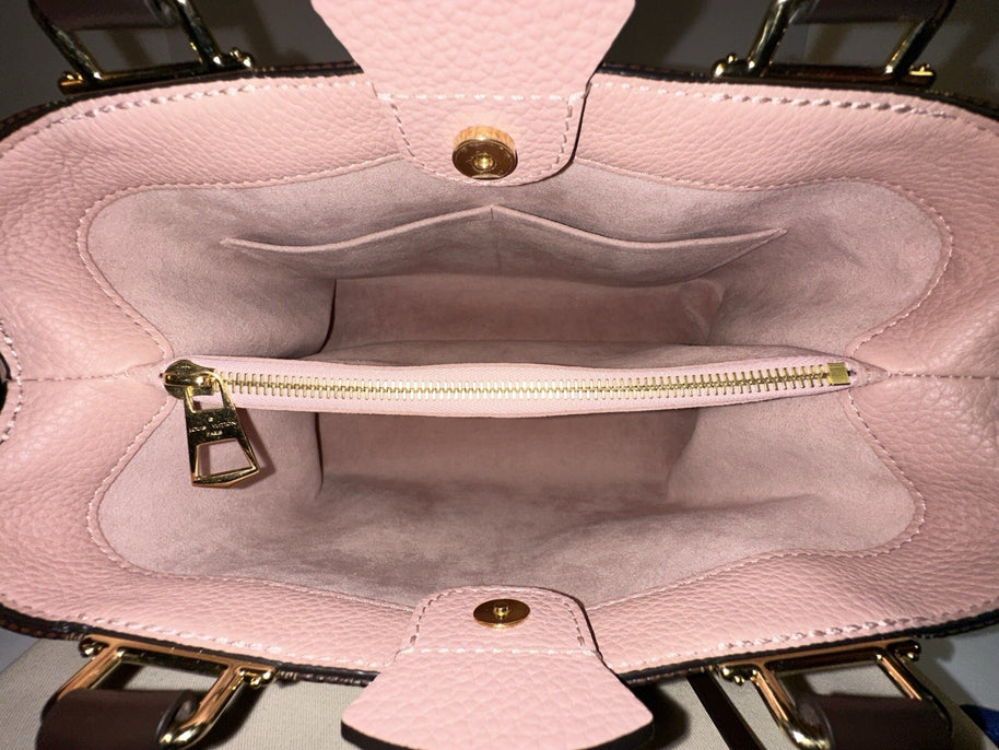 Louis Vuitton Brittany Damier Ebene & Rosa Umhängetasche Top Zustand
