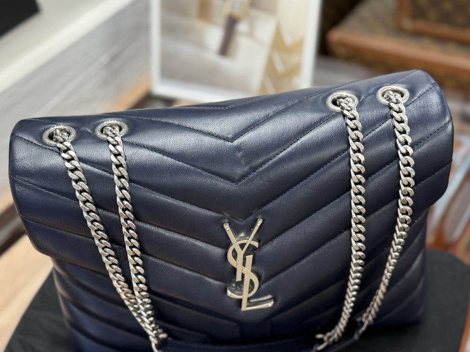 YSL Saint Laurent Loulou Medium Marine Blau Umhängetasche