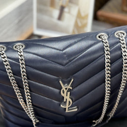 YSL Saint Laurent Loulou Medium Marine Blau Umhängetasche