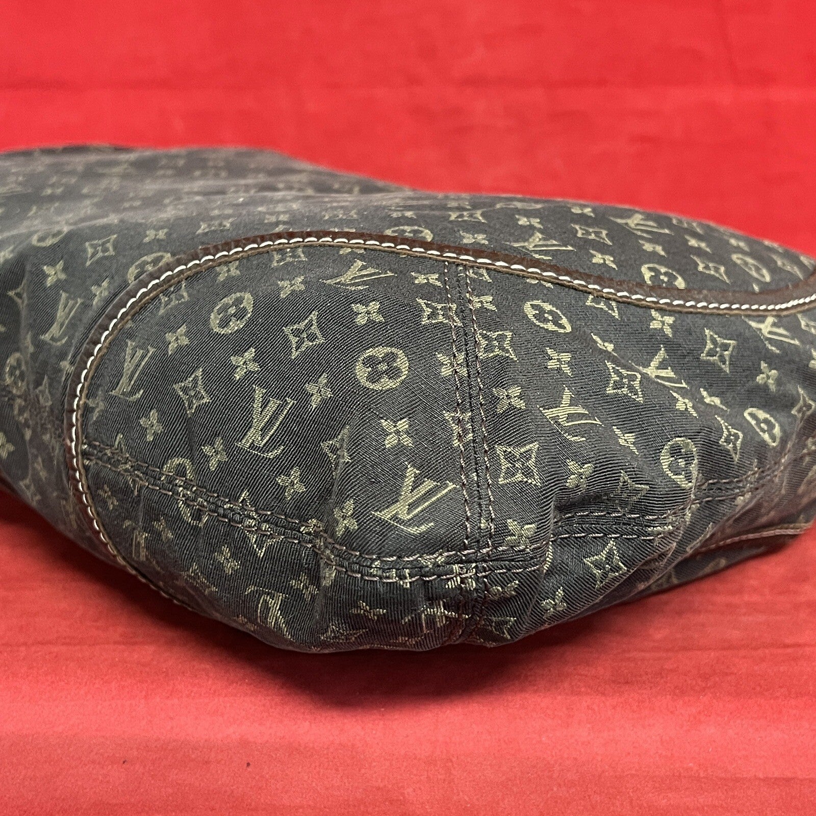 Louis Vuitton Manon MM Mini Lin Monogram Damen Schultertasche Hobo Bag