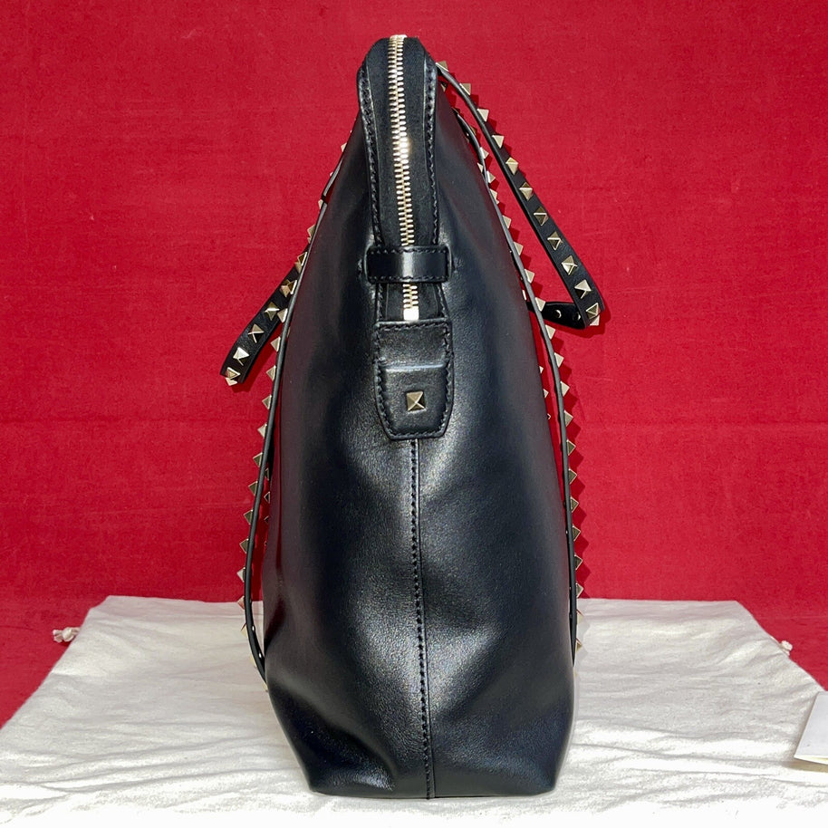 Valentino Garavani Rockstud Double Handle Bag Schwarz Damen Handtasche Shopper