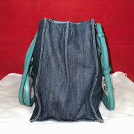 Prada 1BG122 Denim & Glace’cal Leder Shopper Damen Schultertasche NP. 1.600€!