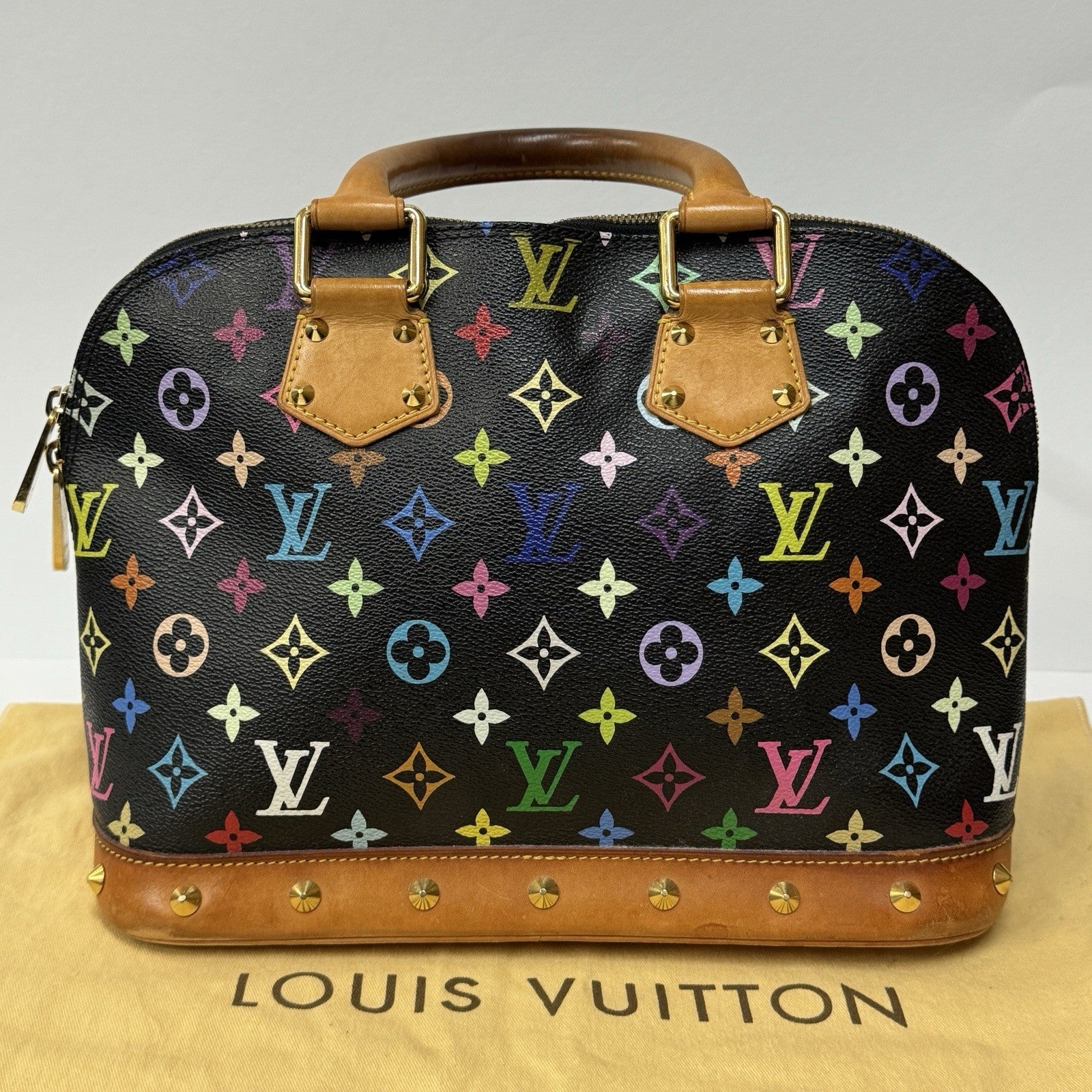 Louis Vuitton Alma Multicolor Multicolore Schwarz Handtasche 2004 IKONE