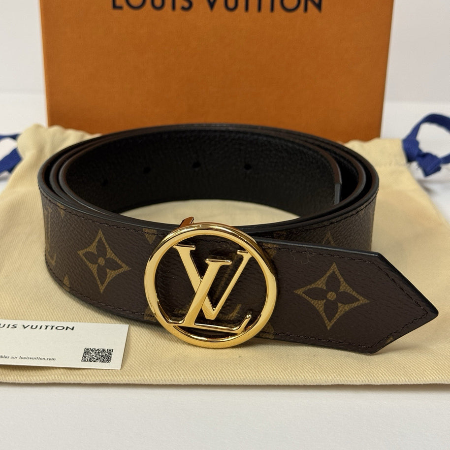 Louis Vuitton LV Circle Wendegürtel 35 mm Monogram/Schwarz M0564U wie Neu Gr. 95