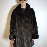 Wunderschöner 3/4 Nerzmantel Original SAGA MINK Nerz dunkelbraun Gr. 40/42 Damen
