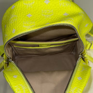 MCM Stark Rucksack + Portemonnaie Visetos Neon Gelb