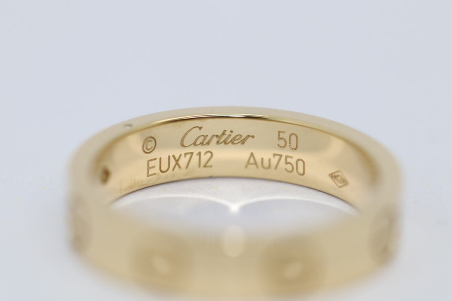 Cartier Love Diamant Ring Trauring/Ehering mit Brillant 18k Gelbgold Gr. 50