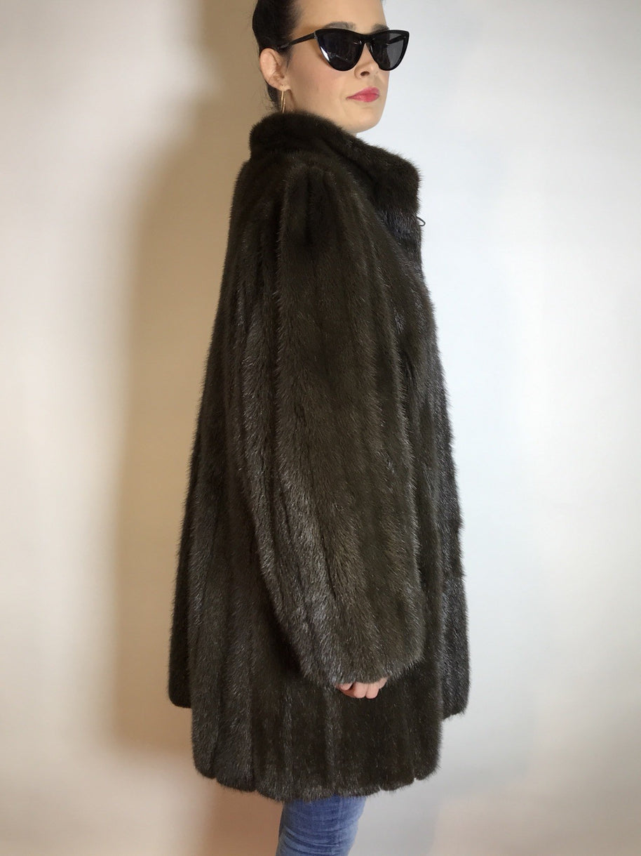 Ausgefallene Nerzjacke grau Sonderanfertigung vom Kürschner Gr. 38/40 Damen