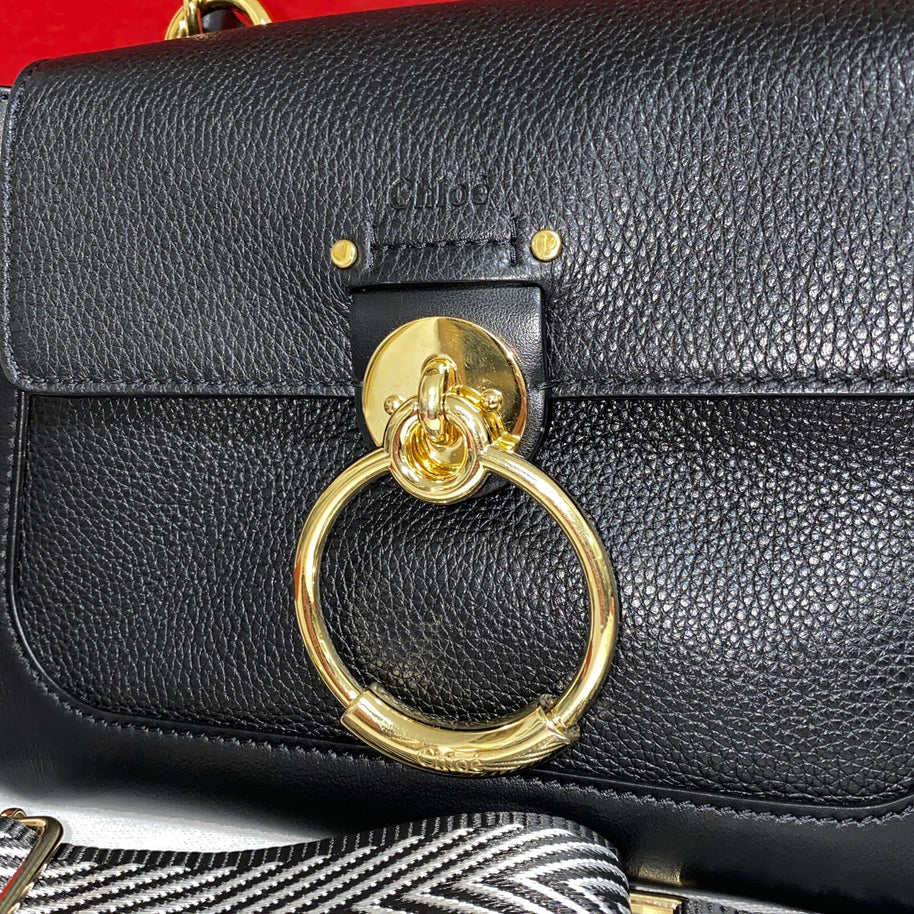 Chloe Tess Day Mini Crossbody Bag Leather Black kleine Umhängetasche Schwarz