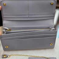 Prada 1MH132 große Geldbörse Portemonnaie Saffiano Metal Leder Violett Glicine