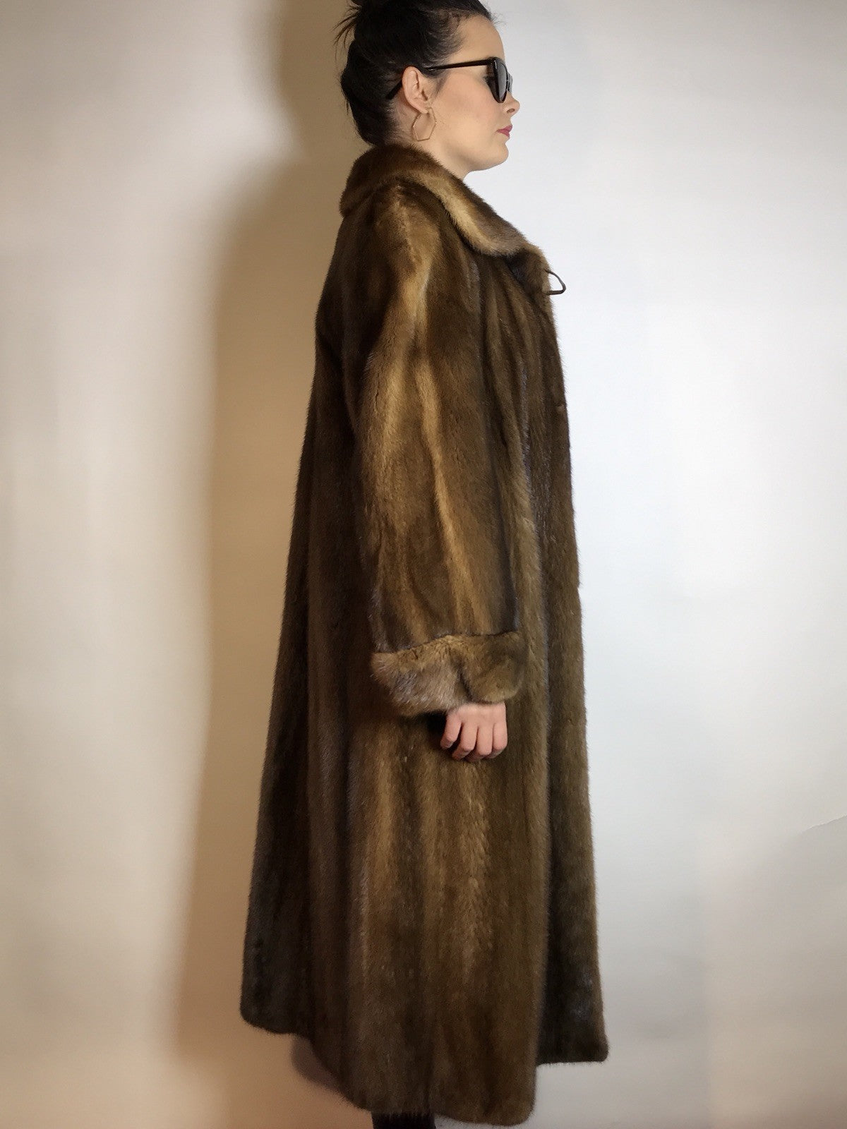 Wunderschöner langer Nerzmantel braun CANADA MAJESTIC MINK Gr. 40/42 Damen