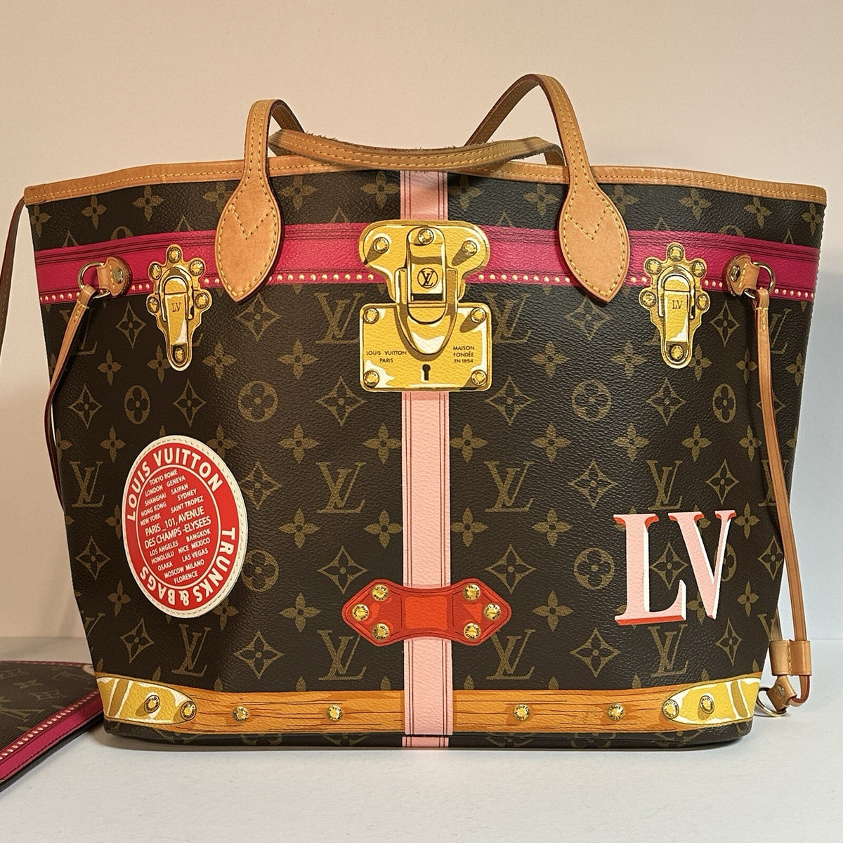 Louis Vuitton Summer Trunk Monogram Neverfull MM Tote Bag M41390