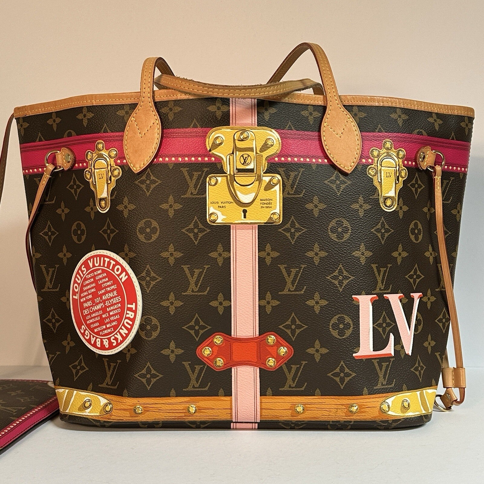 Louis Vuitton Summer Trunk Monogram Neverfull MM Tote Bag M41390