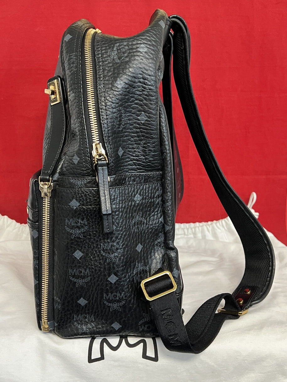 MCM Dual Stark Rucksack Großes Modell Schwarz Gold