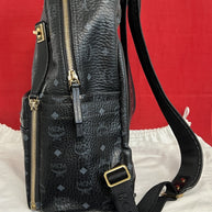 MCM Dual Stark Rucksack Großes Modell Schwarz Gold