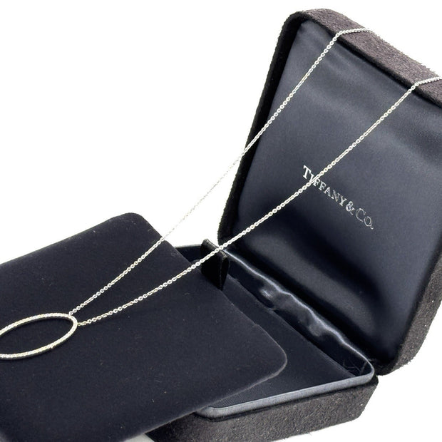 Tiffany & Co. Metro Halskette mit Oval Brillant Anhänger 750er Weißgold Collier