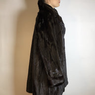Wunderschöner 3/4 Nerzmantel Original SAGA MINK Nerz dunkelbraun Gr. 40/42 Damen