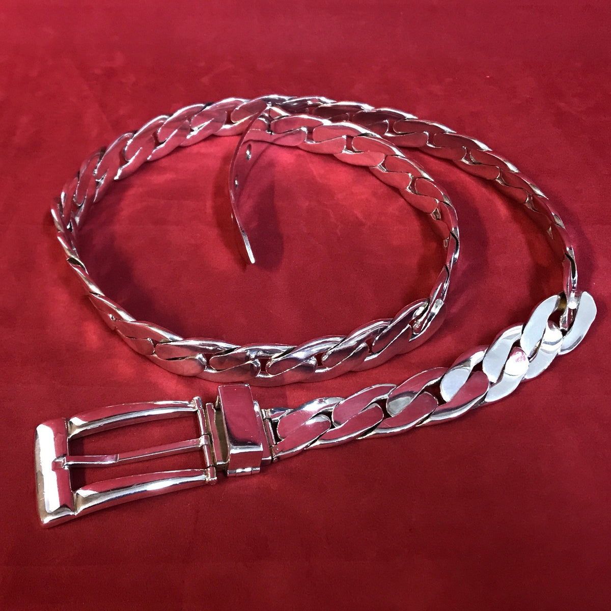 Schwerer 925 Sterling Silbergürtel DESIGNER ANTONIO FALLACI made in Italy
