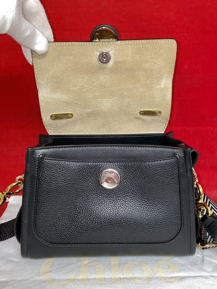 Chloe Tess Day Mini Crossbody Bag Leather Black kleine Umhängetasche Schwarz
