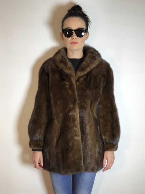 Schöne Nerzjacke naturbraun vom Kürschner Gr. 34/36 Damen