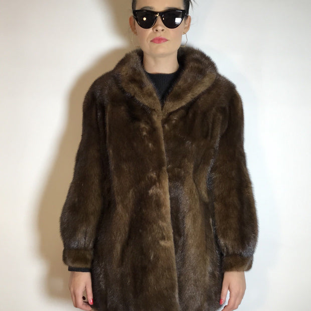 Schöne Nerzjacke naturbraun vom Kürschner Gr. 34/36 Damen