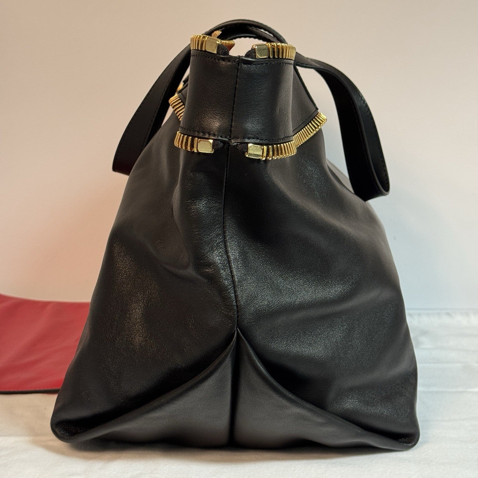 Moschino Rider Shopper XL Tote Bag + Pochette Fantasy Print Black Gold 2023
