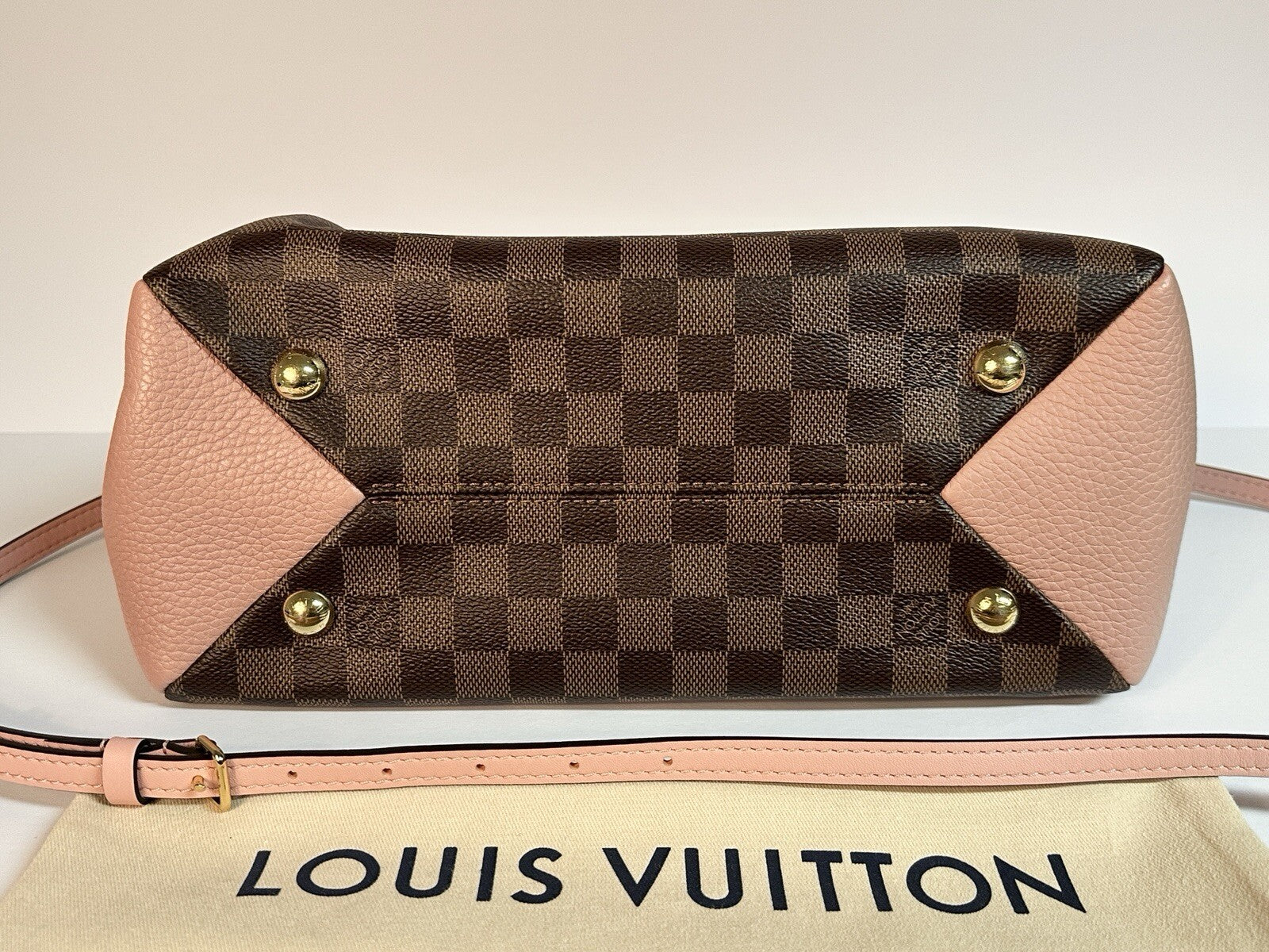 Louis Vuitton Brittany Damier Ebene & Rosa Umhängetasche Top Zustand