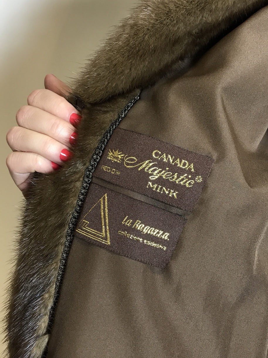 Wunderschöner langer Nerzmantel braun CANADA MAJESTIC MINK Gr. 40/42 Damen