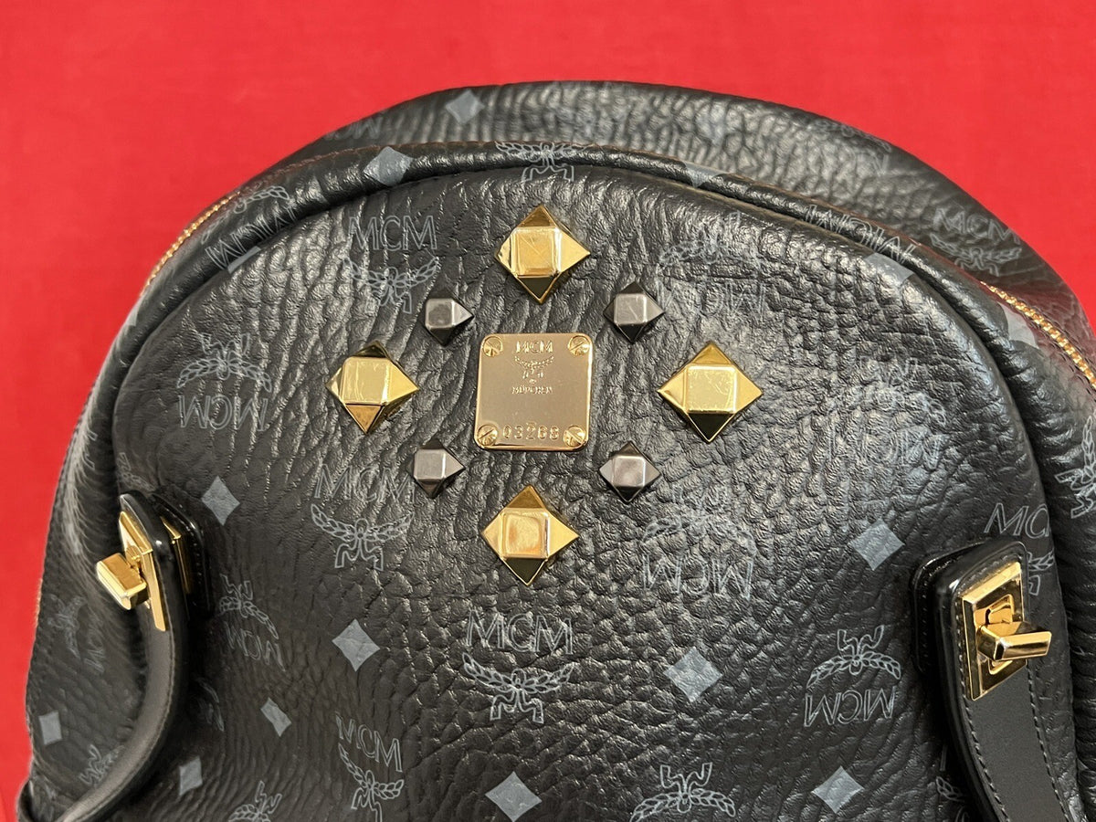 MCM Dual Stark Rucksack Großes Modell Schwarz Gold